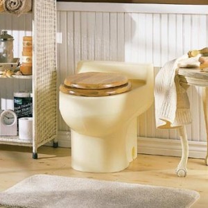 Composting toilets can be as simple as a 5-gallon bucket with a toilet seat or as extravagant as this. Credit: http://eartheasy.com/blog/wp-content/uploads/2010/10/composting-toilet.jpg